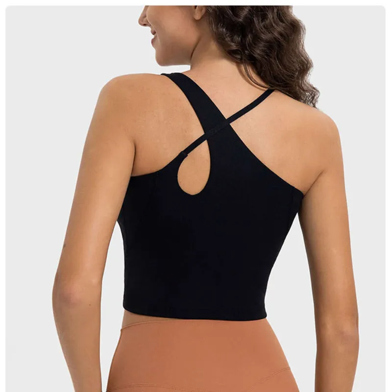 TRACTIVOS DE YOGA Sports Bra Mujeres Tallas de tanques Soft Bras Medium Delight Delight High Neck Chaleco a la tendencia de la c