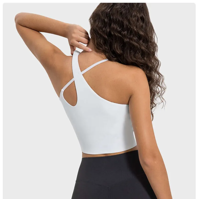 TRACTIVOS DE YOGA Sports Bra Mujeres Tallas de tanques Soft Bras Medium Delight Delight High Neck Chaleco a la tendencia de la c