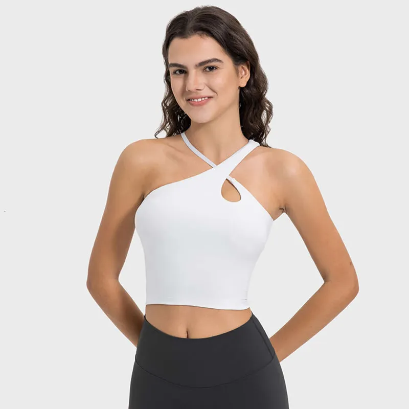 TRACTIVOS DE YOGA Sports Bra Mujeres Tallas de tanques Soft Bras Medium Delight Delight High Neck Chaleco a la tendencia de la c