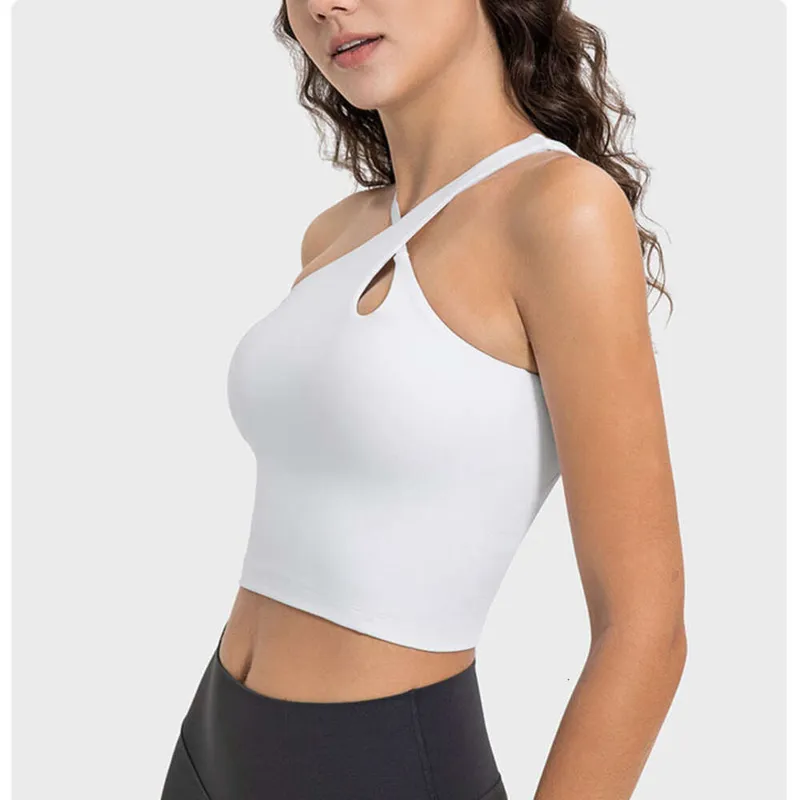 TRACTIVOS DE YOGA Sports Bra Mujeres Tallas de tanques Soft Bras Medium Delight Delight High Neck Chaleco a la tendencia de la c
