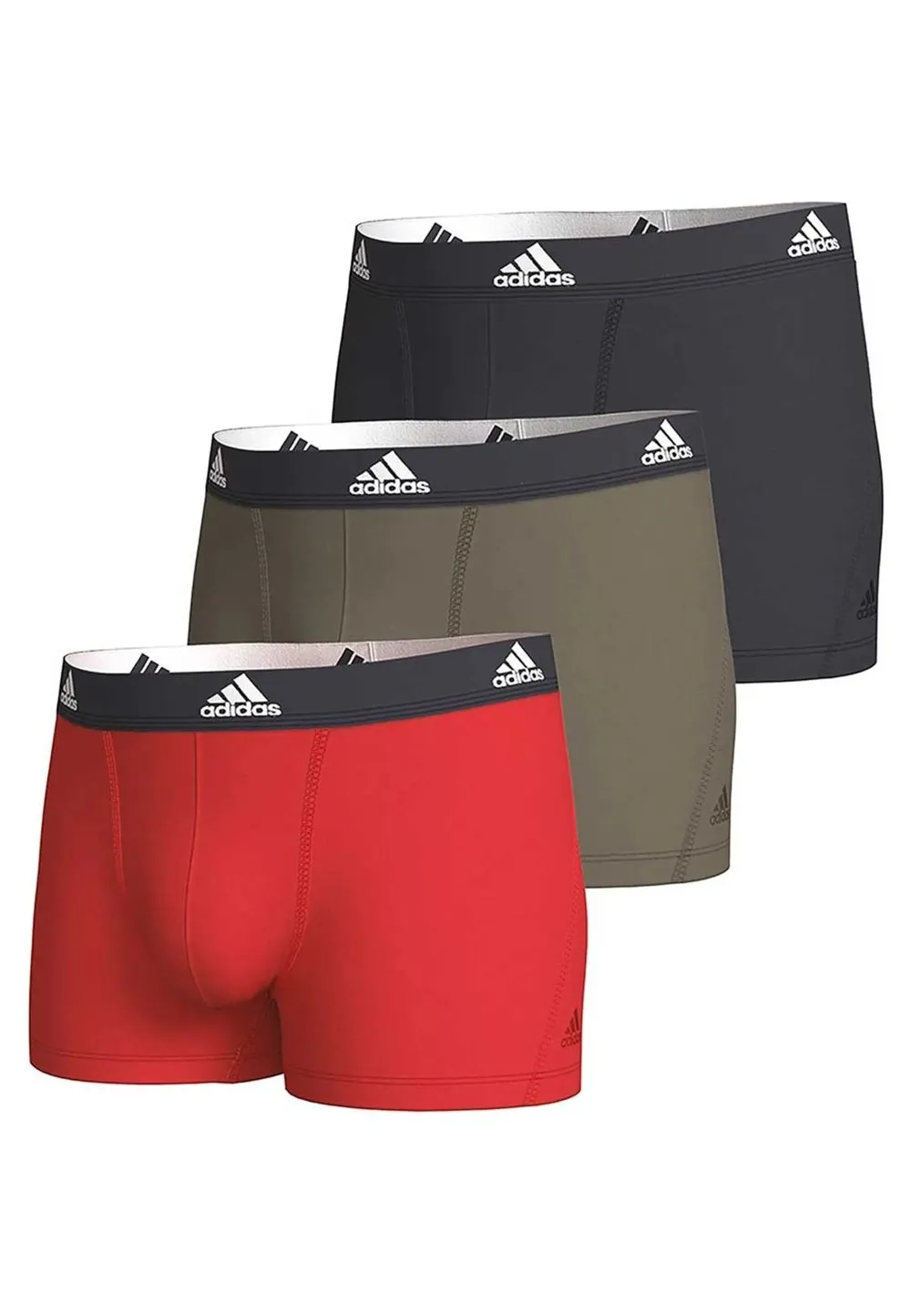 Tripack boxers adidas marino/verde/rojo active flex cotton