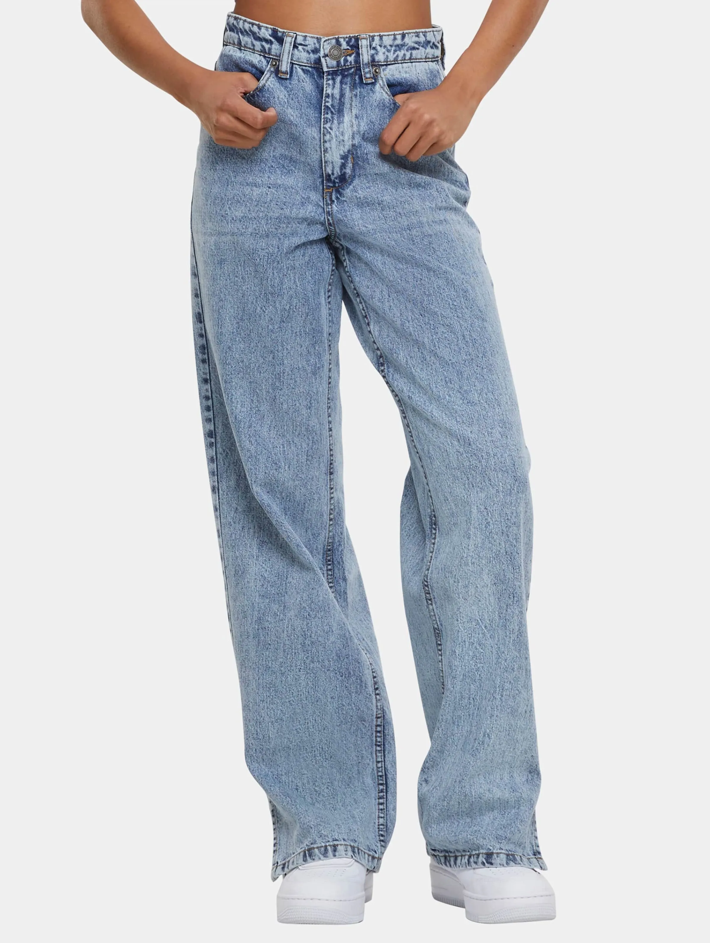 Urban Classics Urban Classics Wide Leg Slit Denim Loose Fit Jeans