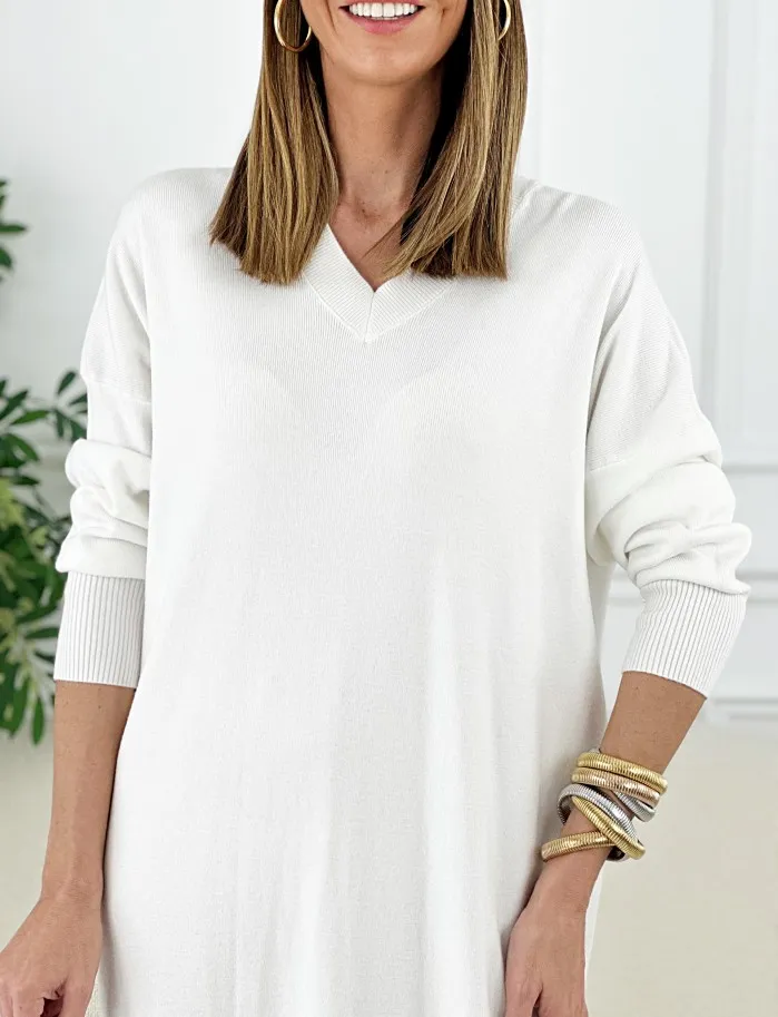 Vestido Arlo Escote Pico Blanco