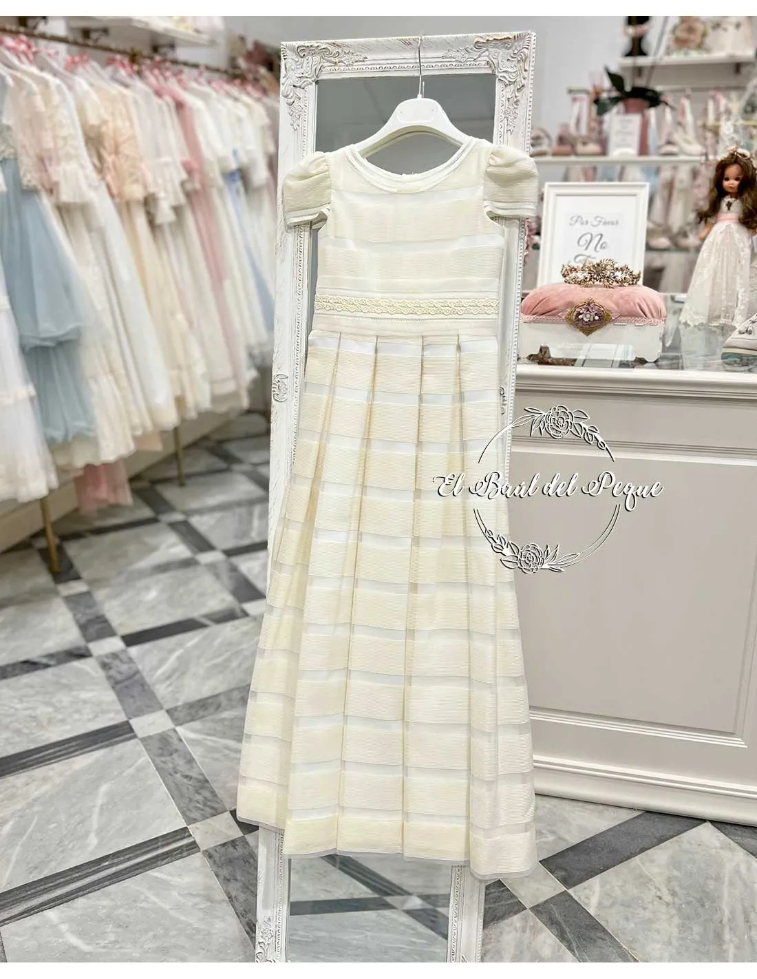 Vestido Comunión Clásico Lovely Day Tablas sin Manga