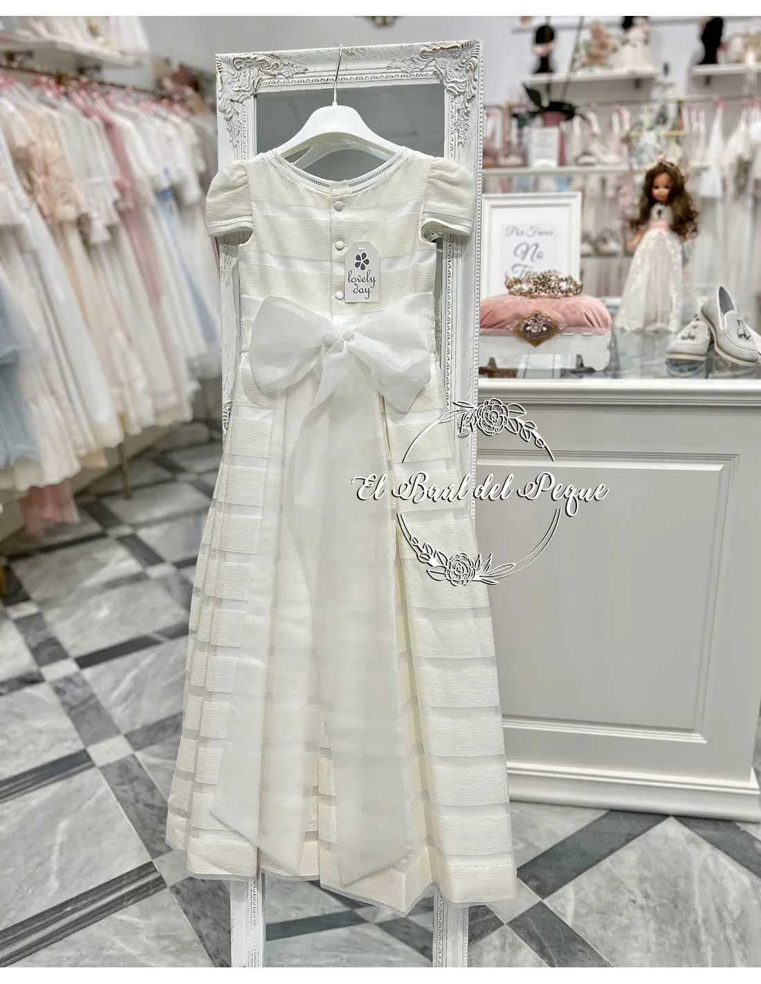 Vestido Comunión Clásico Lovely Day Tablas sin Manga