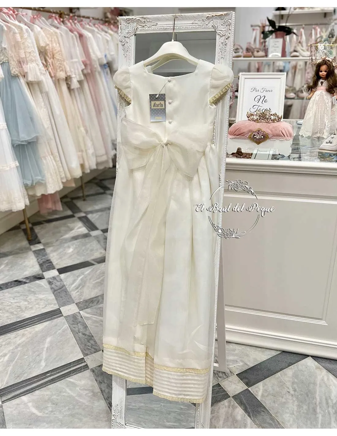 Vestido Comunión Marla Clásico Sencillo Manga Corta