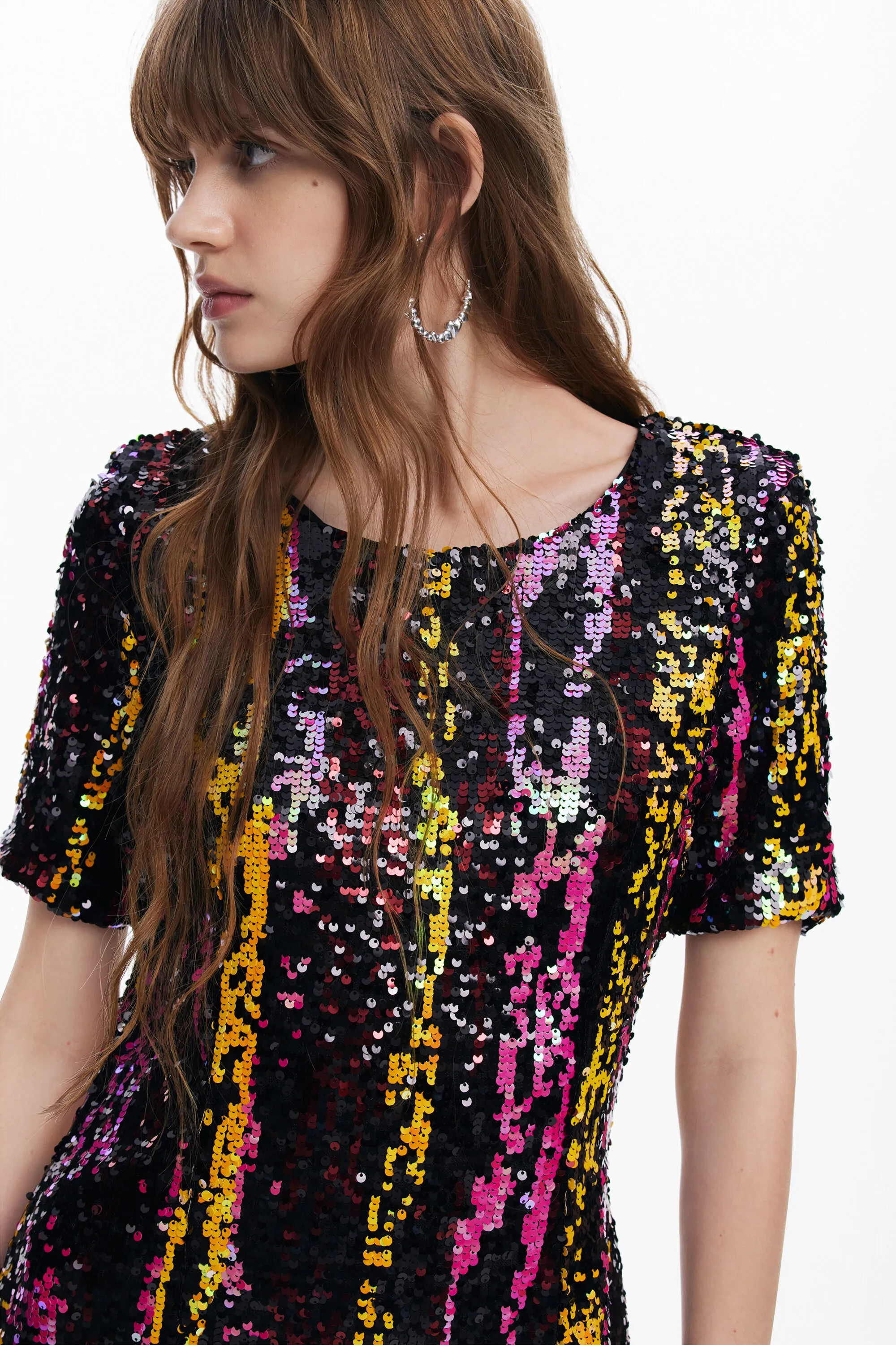 Vestido corto lentejuelas