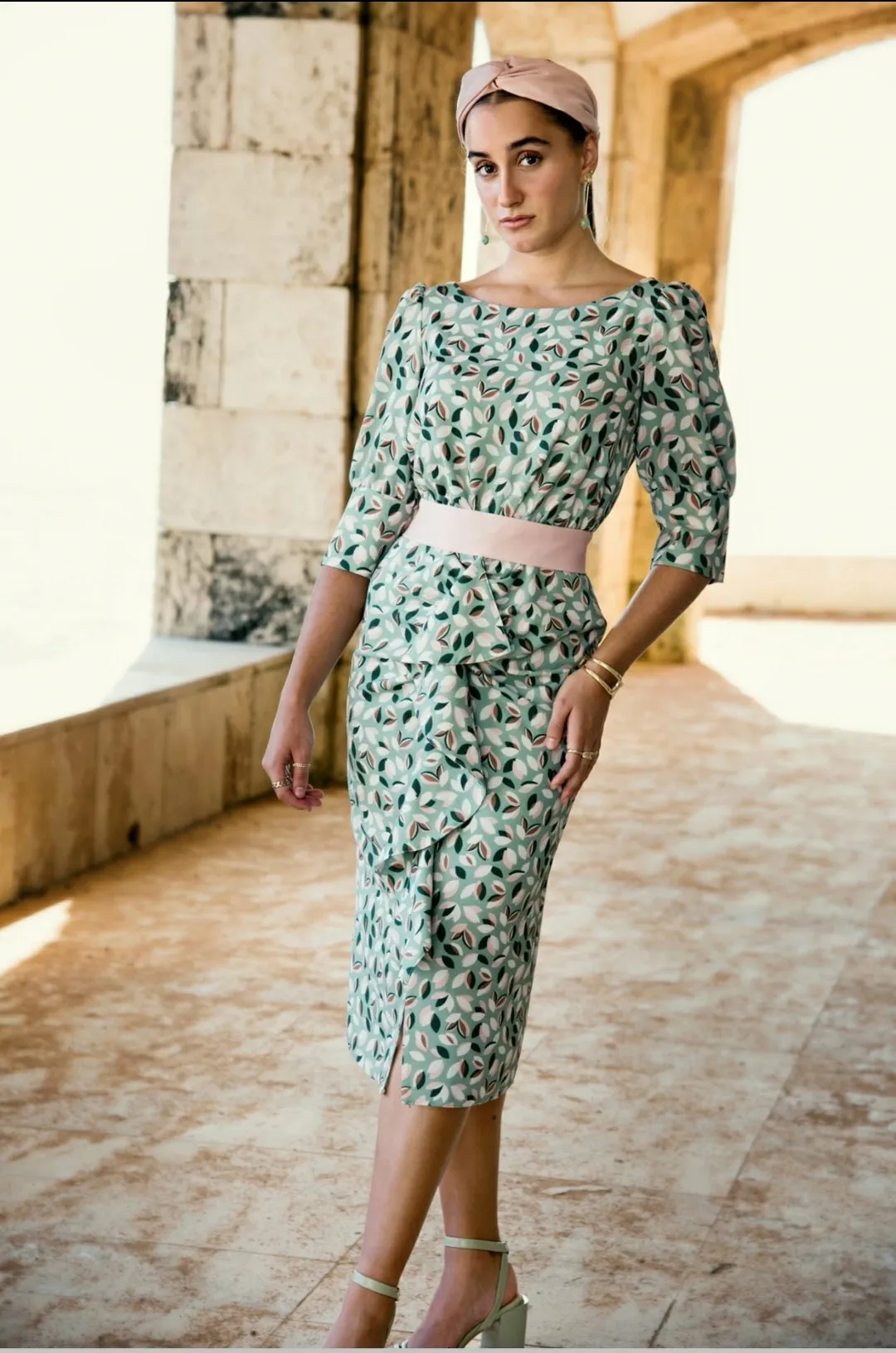 Vestido estampado en tonos pastel