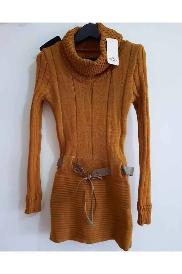 Vestido jersey Bisur con cinturón