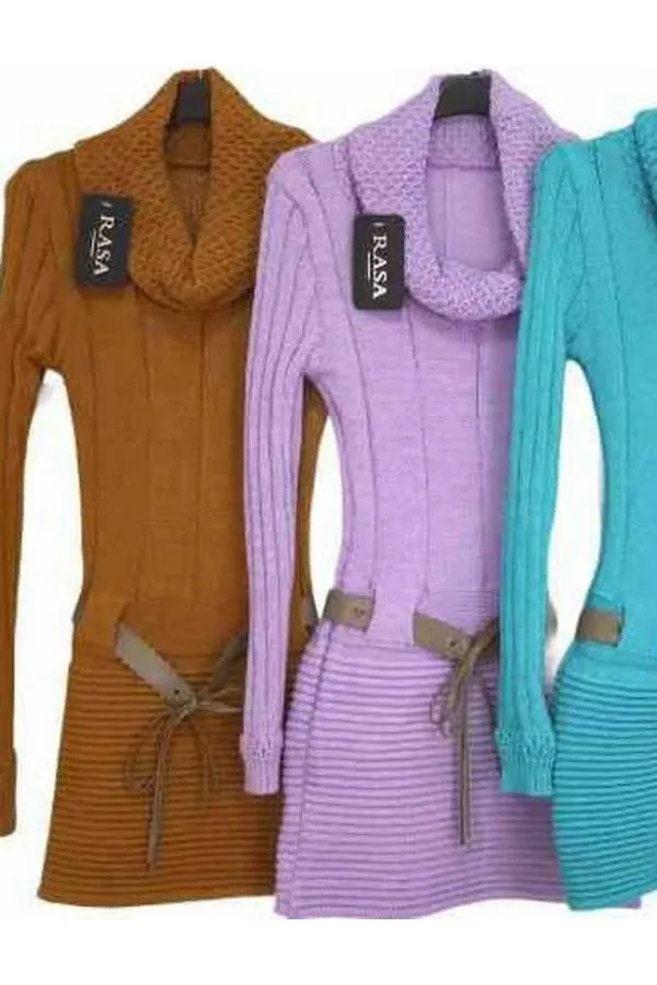 Vestido jersey Bisur con cinturón