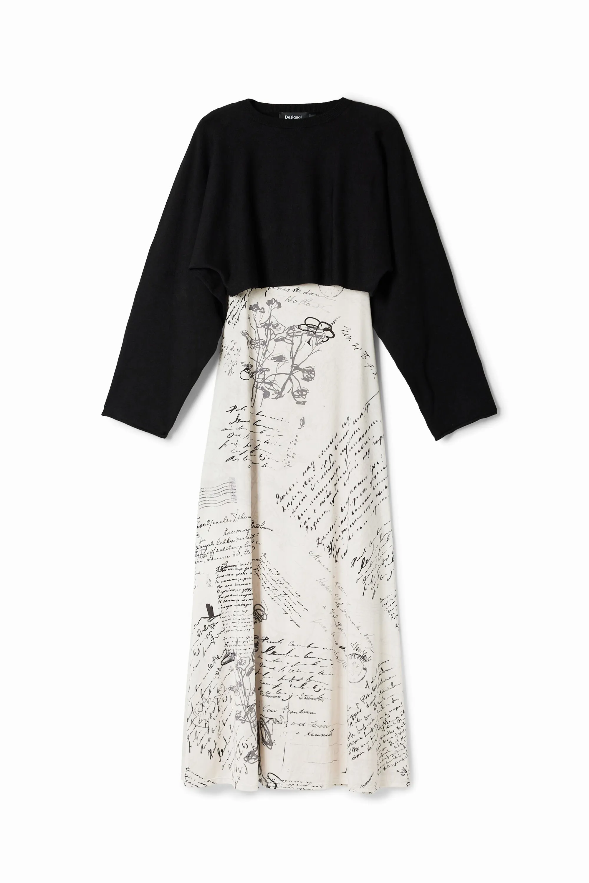 Vestido midi combinado