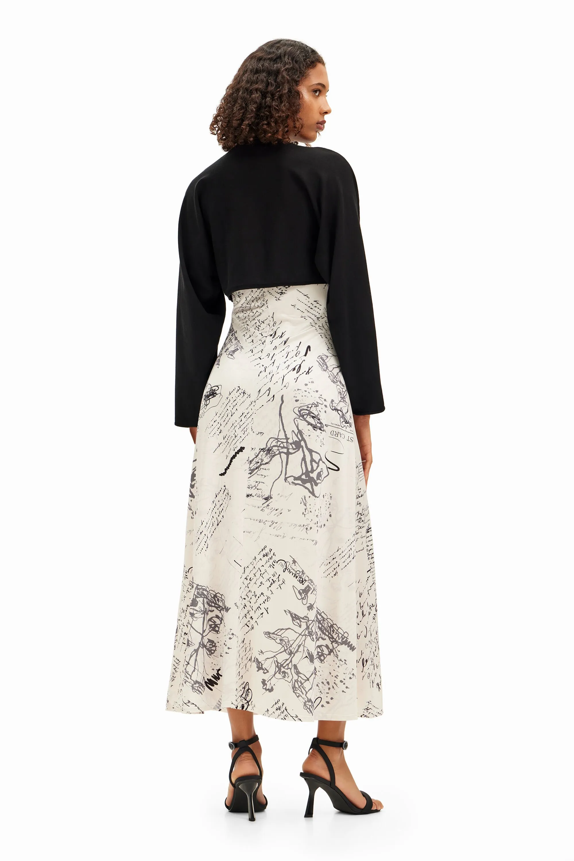 Vestido midi combinado