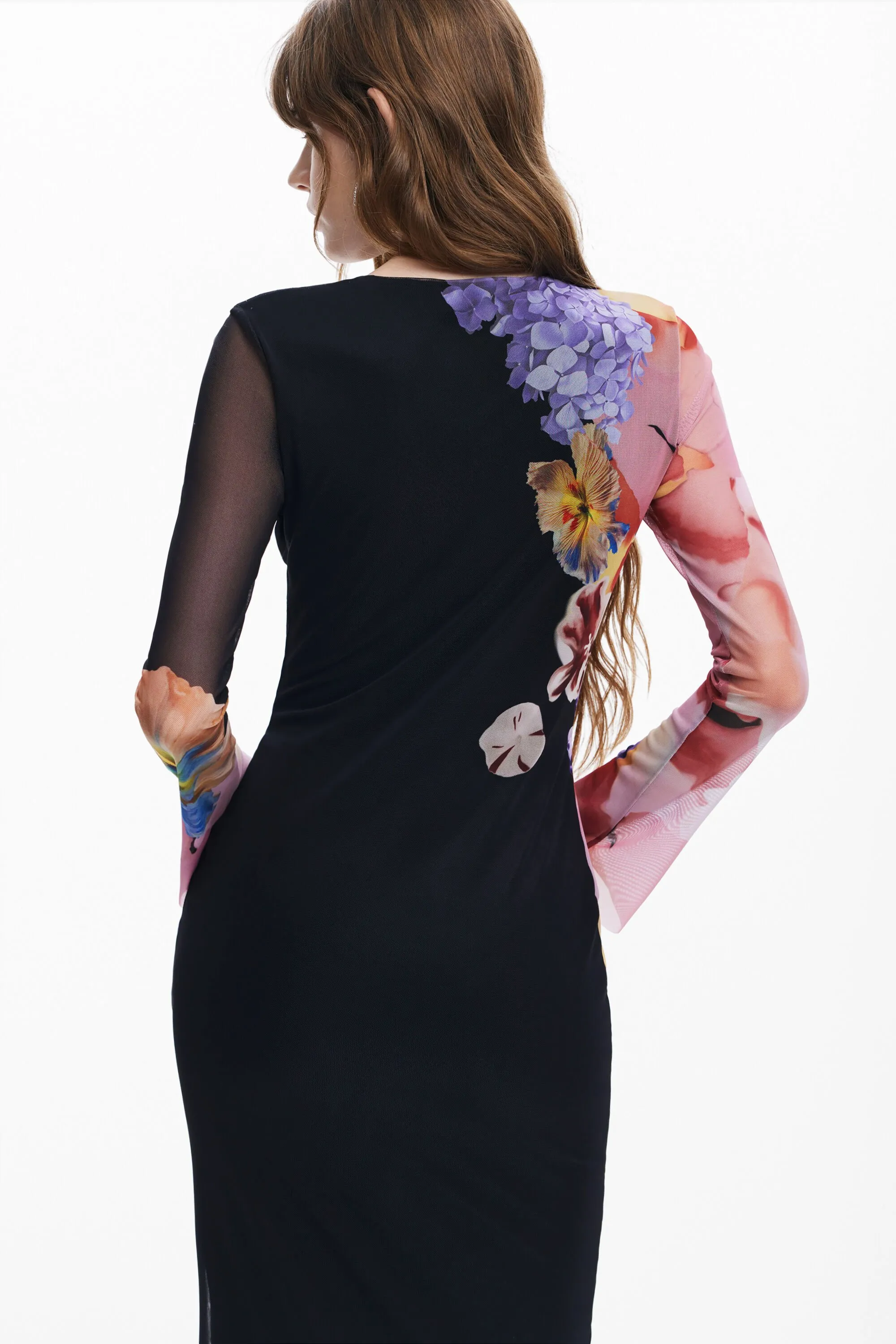 Vestido midi flores