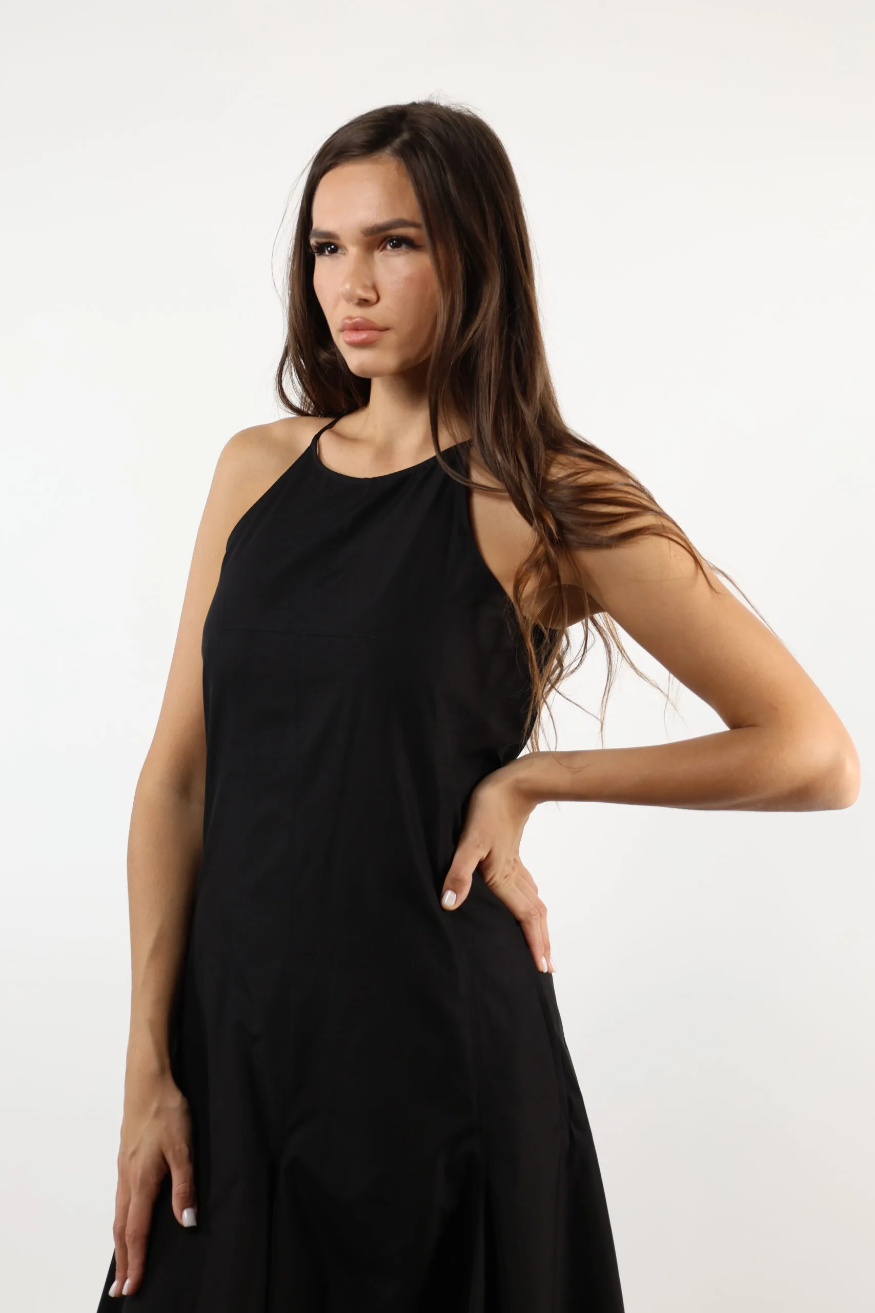 Vestido negro de algodón