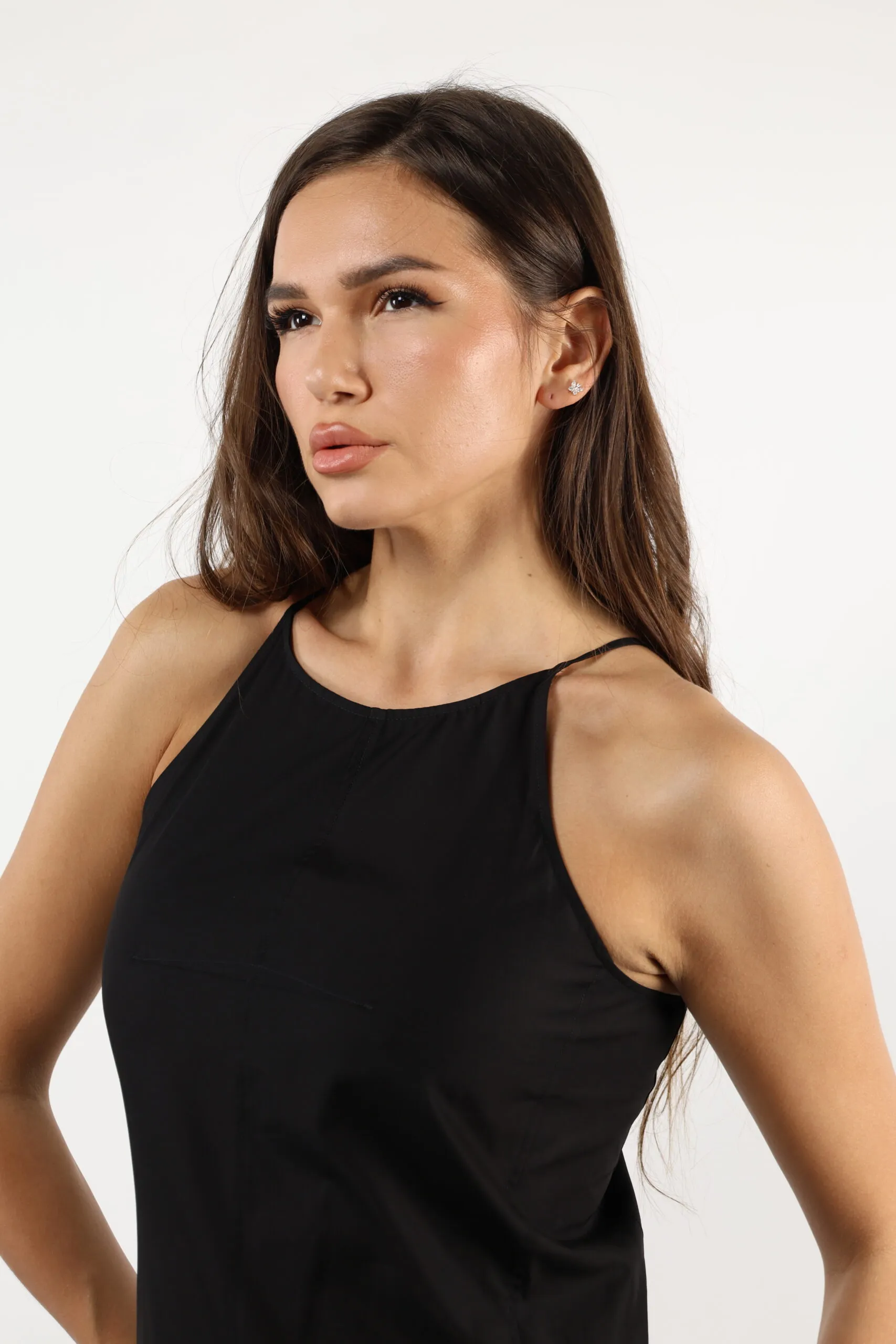 Vestido negro de algodón