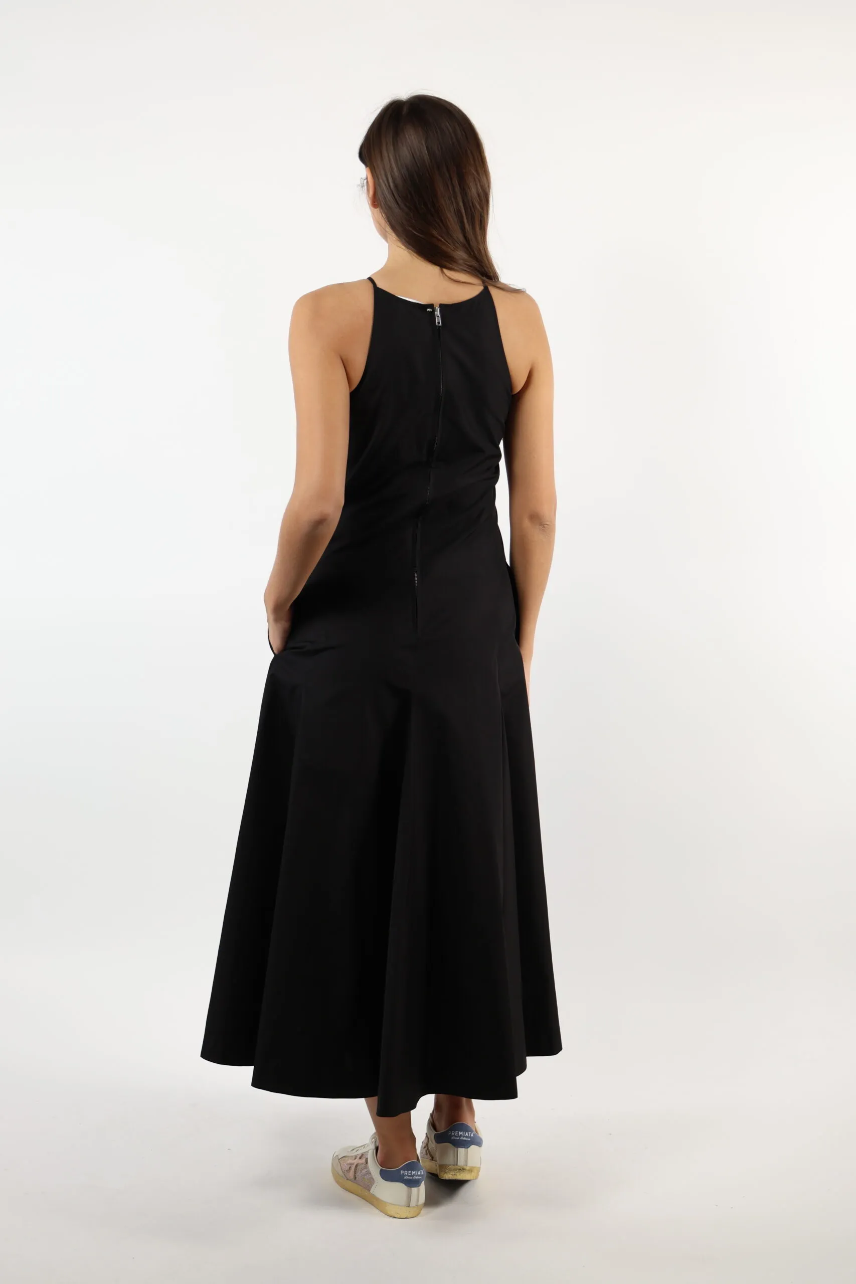 Vestido negro de algodón