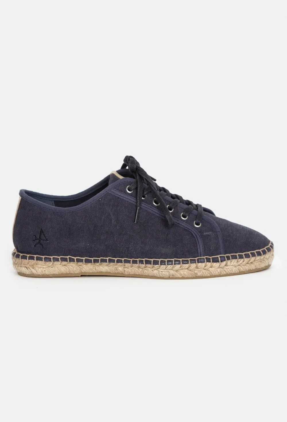 Zapatilla canvas color azul con suela de yute
