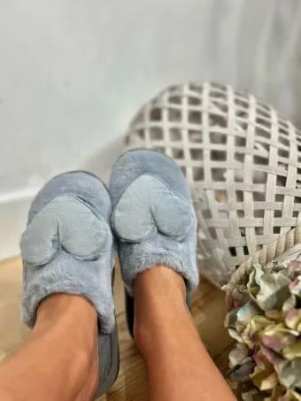Zapatilla Casa Corazón CHEERFUL Gris