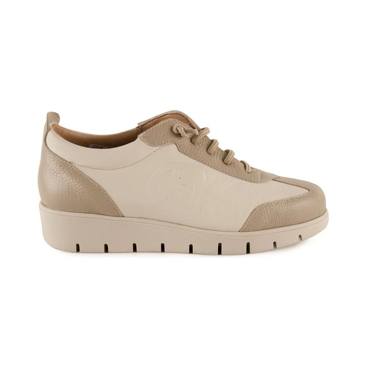 Zapatillas Casual de Piel beige by