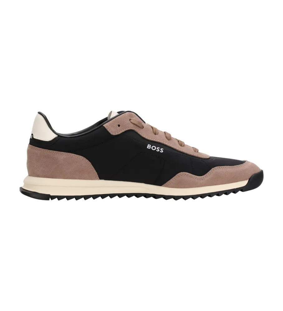 Zapatillas de caña baja beige, negro
