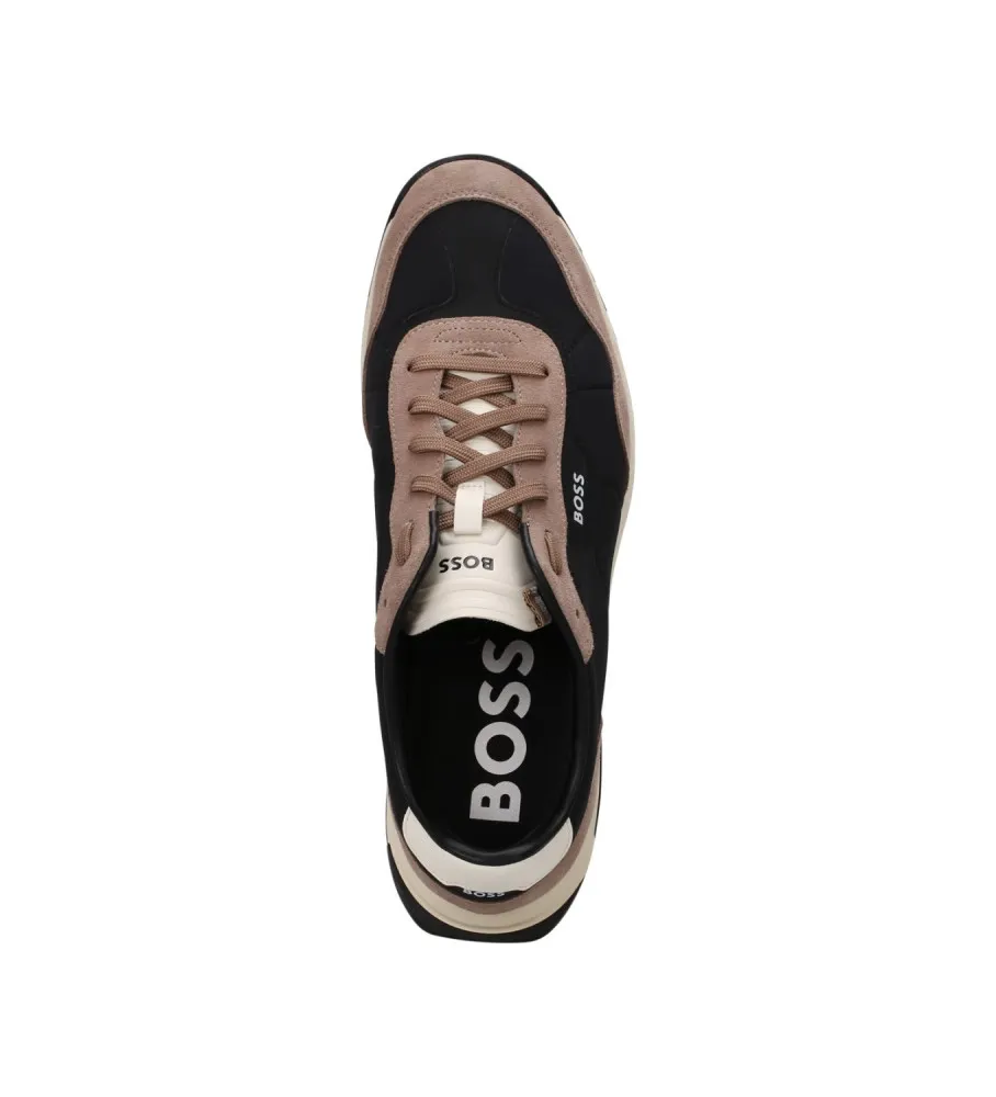 Zapatillas de caña baja beige, negro