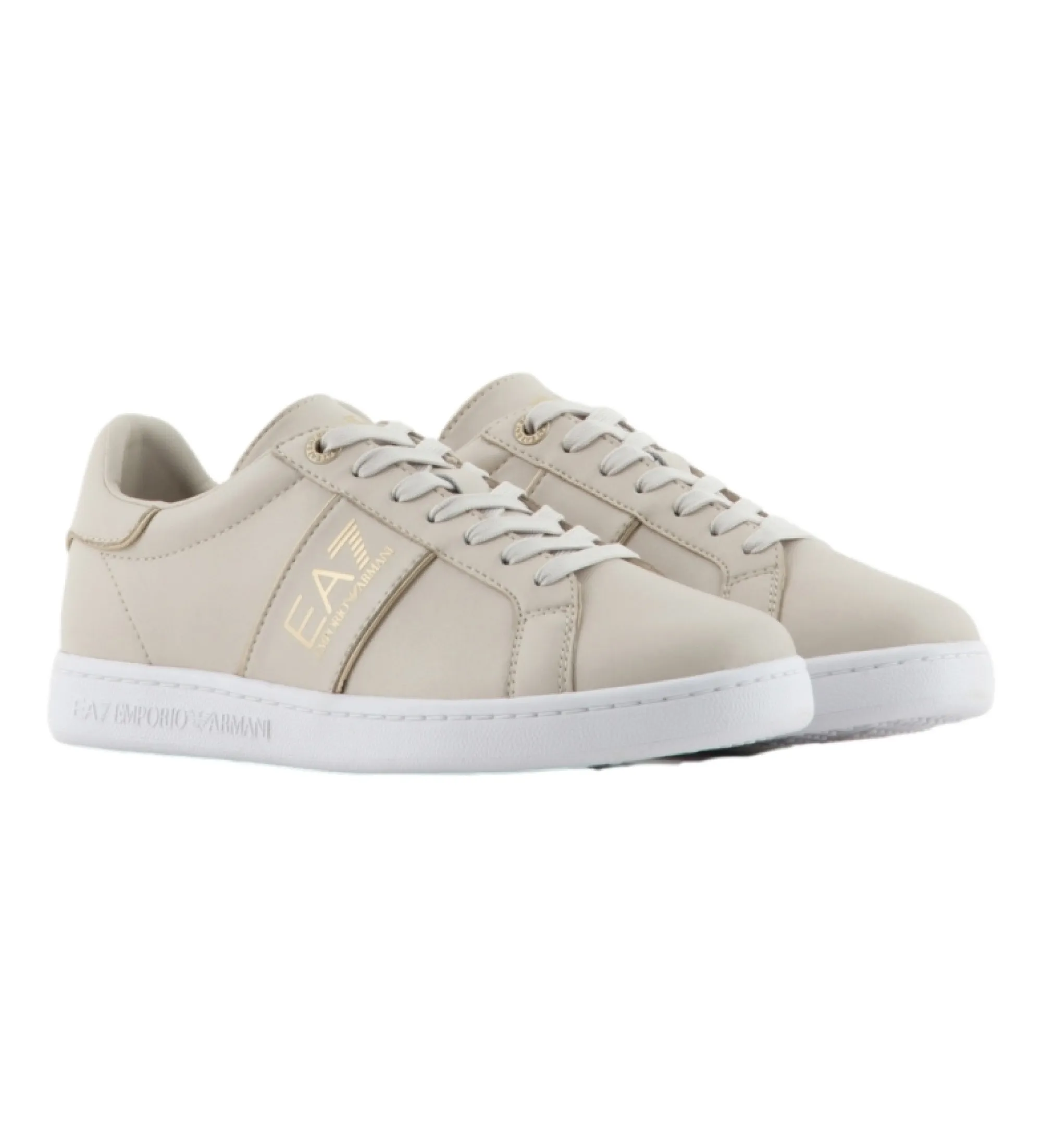 Zapatillas de Piel Classic Logo beige