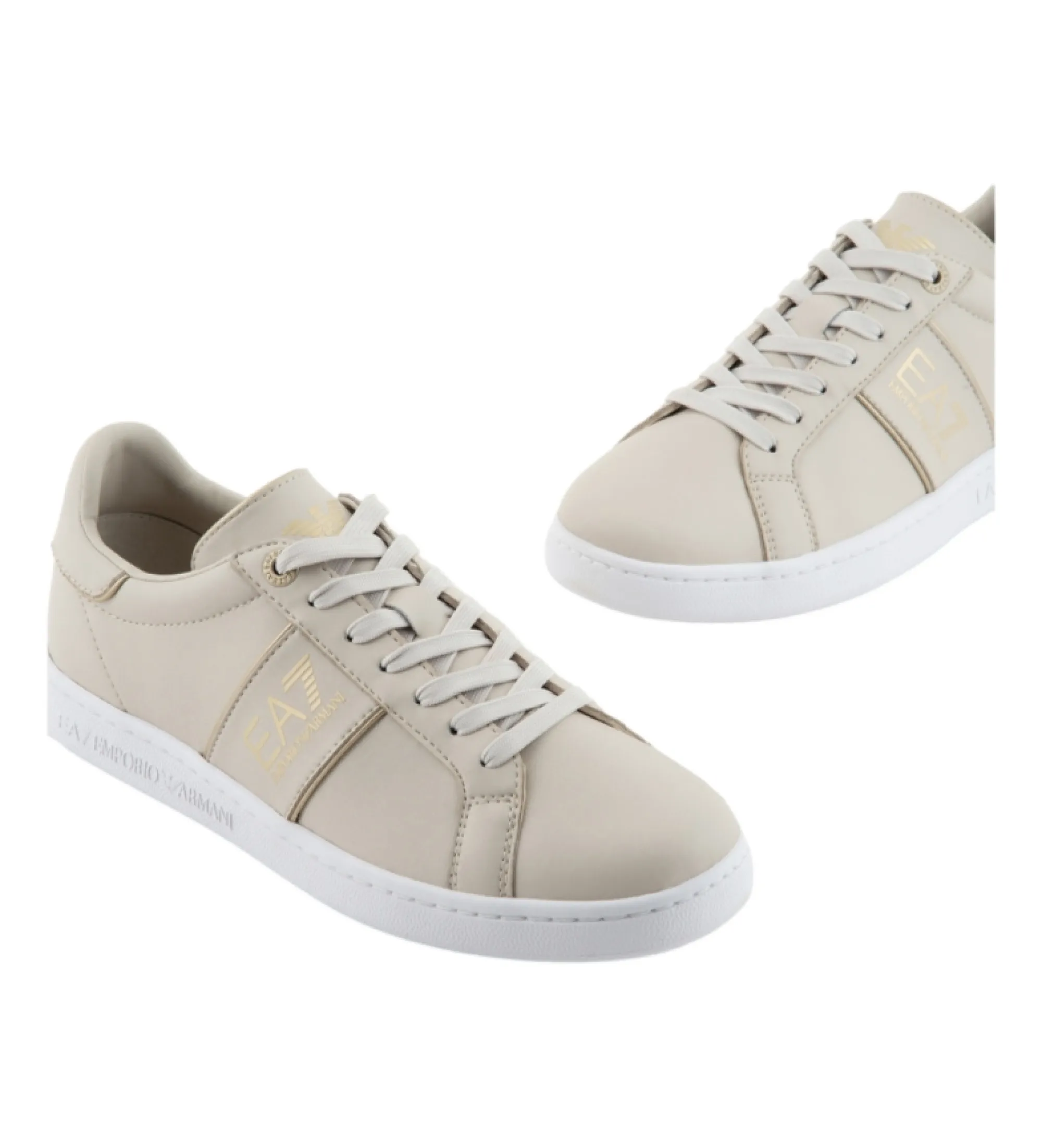 Zapatillas de Piel Classic Logo beige