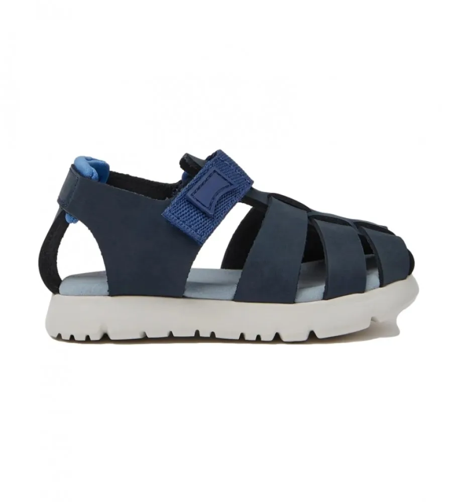 Zapatillas de piel Oruga azul