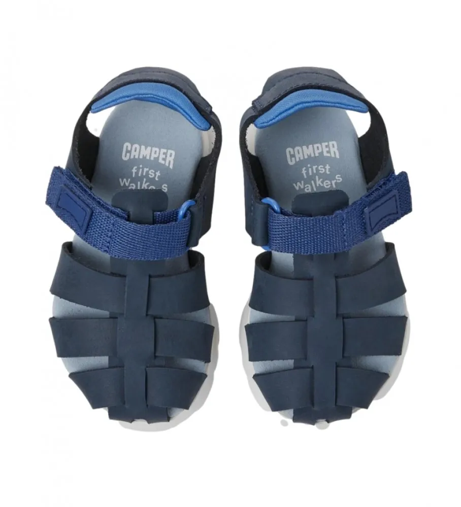 Zapatillas de piel Oruga azul