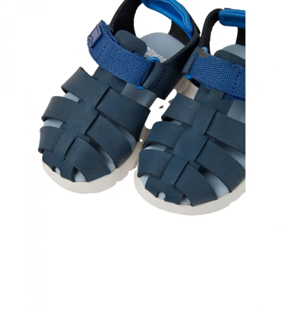 Zapatillas de piel Oruga azul
