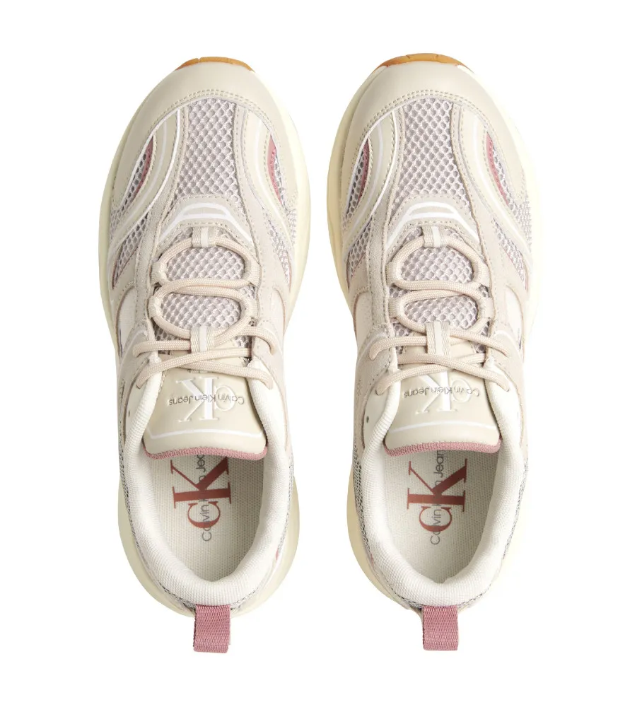 Zapatillas de piel Retro Tennis beige