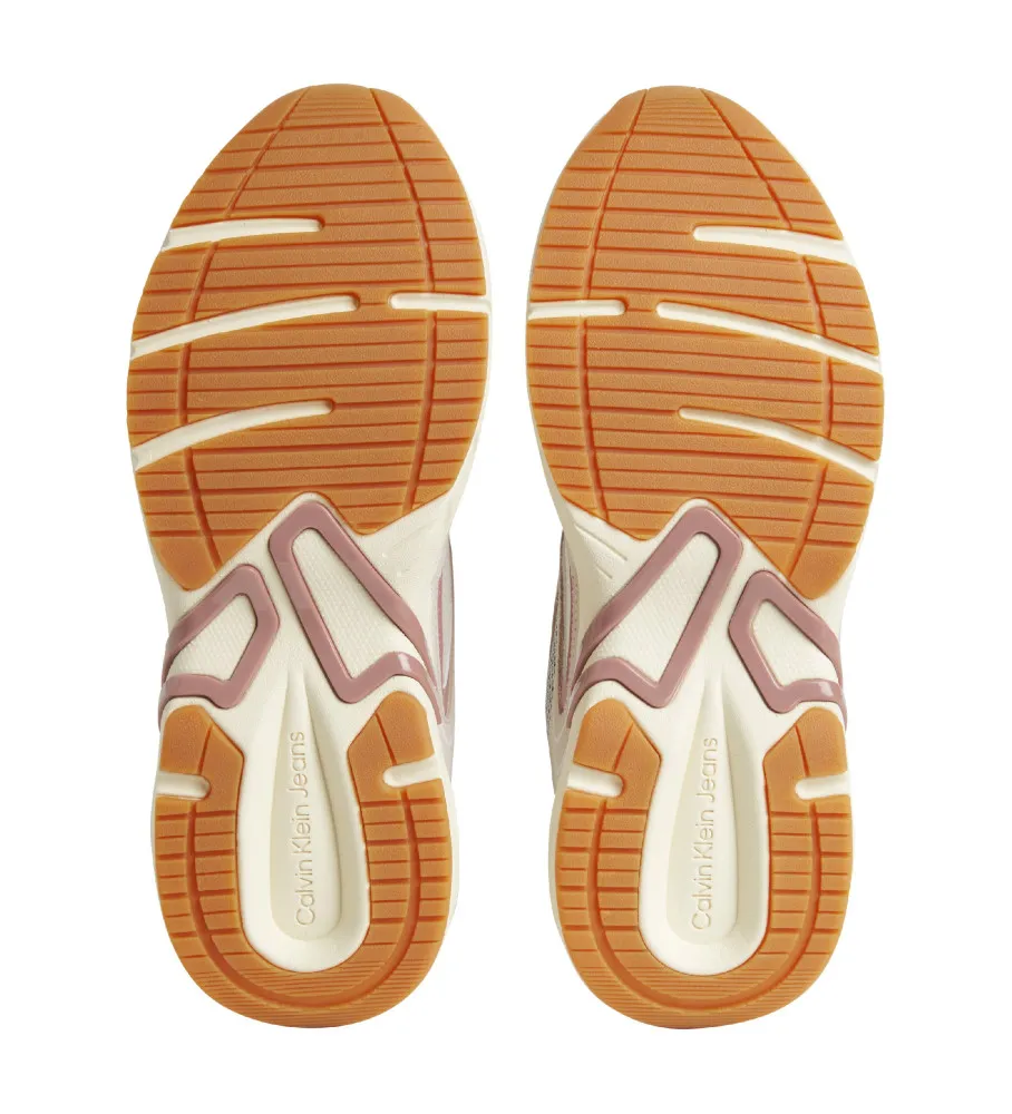 Zapatillas de piel Retro Tennis beige