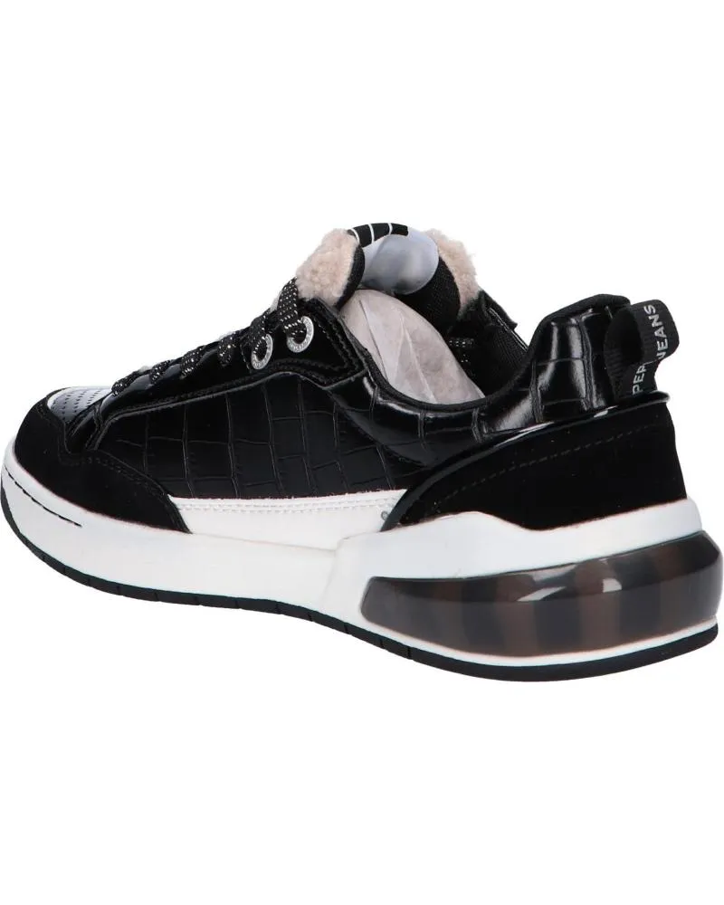 Zapatillas deporte de Mujer PEPE JEANS PLS31248 MARBLE CROCO 999 BLACK