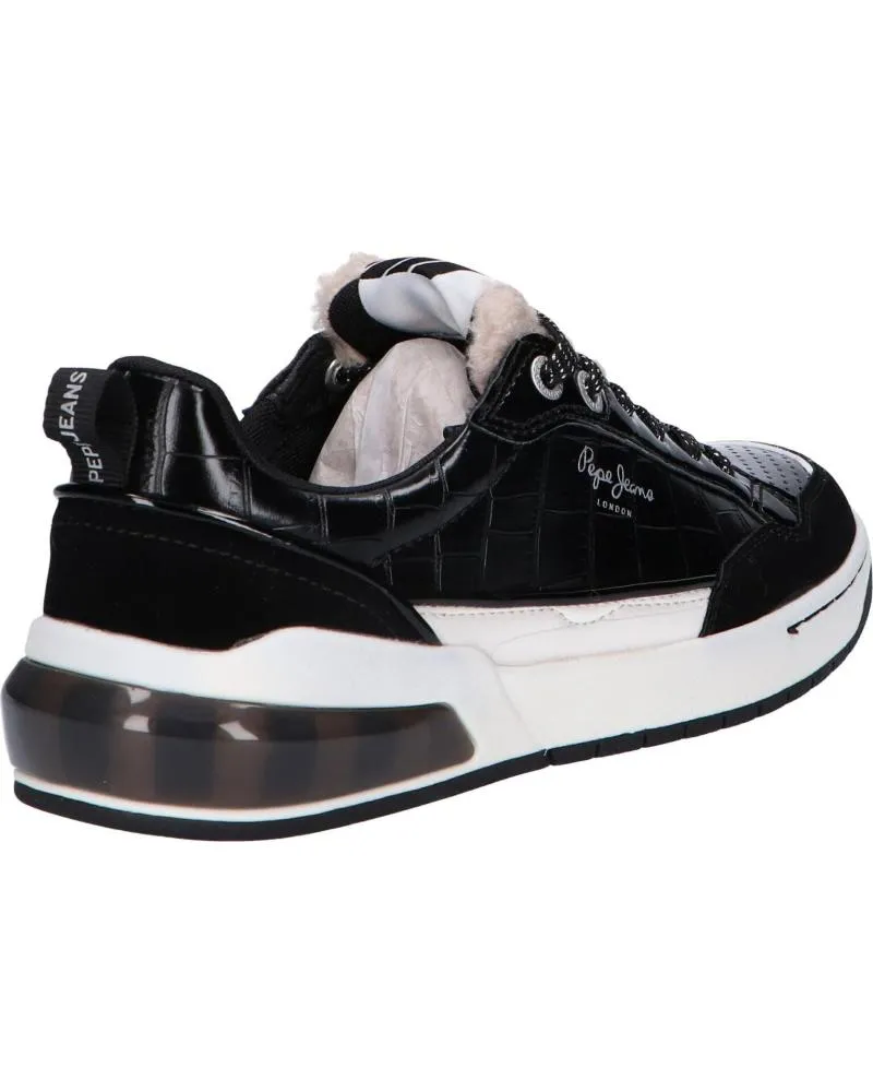 Zapatillas deporte de Mujer PEPE JEANS PLS31248 MARBLE CROCO 999 BLACK