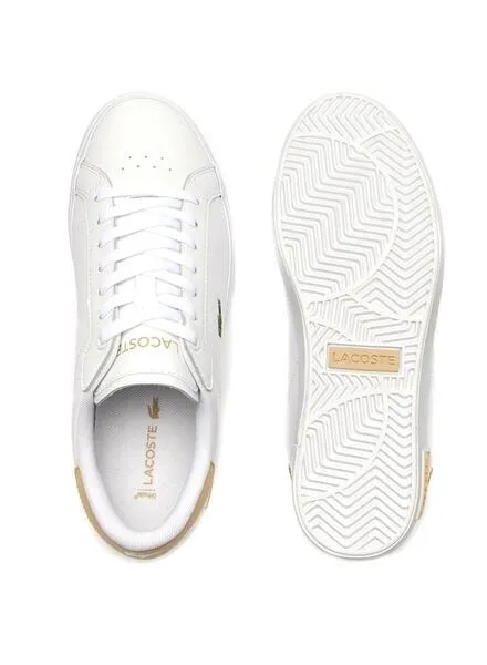 Zapatillas Lacoste Powercourt Blanco Beige Mujer