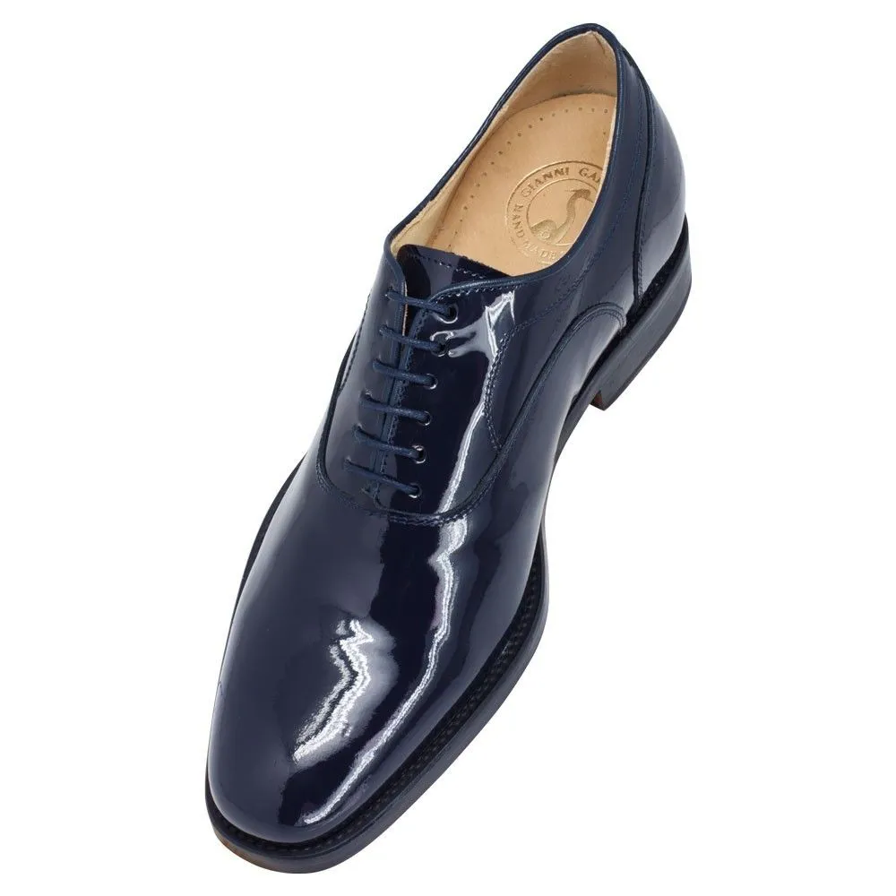 Zapatos Con Alzas Para Hombre Charol Azul Masaltos