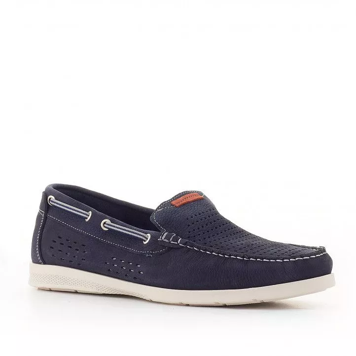 Zapatos sport Lobo catania de piel azul perforada